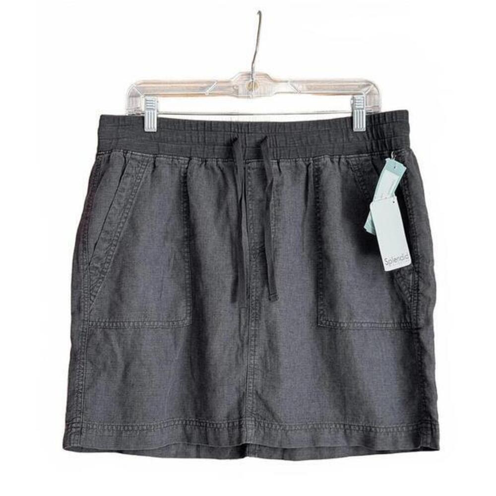Splendid Bowie Drawstring Skirt Gray XL NWT